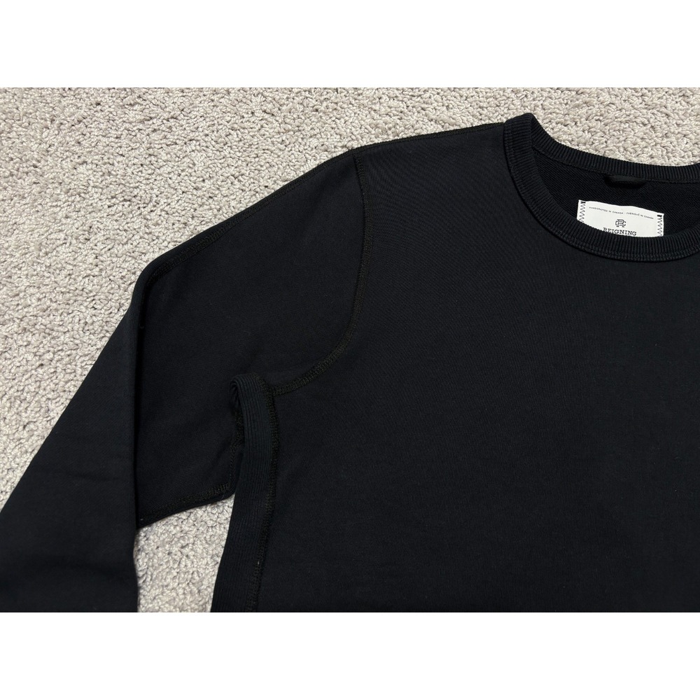 Reigning Champ Sweatshirt Crewneck Pullover Terry Slim Fit Black Mens Medium (M) - Picture 3 of 16